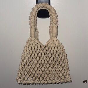 J. Crew Cream Macrame Tote Bag